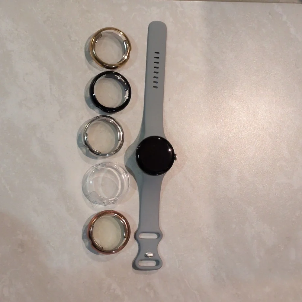 Google Pixel Watch in Gray with Silver Crown
